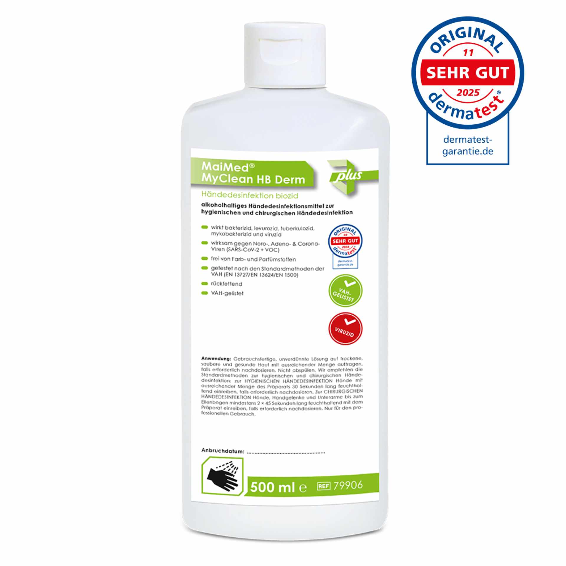 MaiMed® MyClean HB Derm 500 ml – VAH-gelistetes Händedesinfektionsmittel
